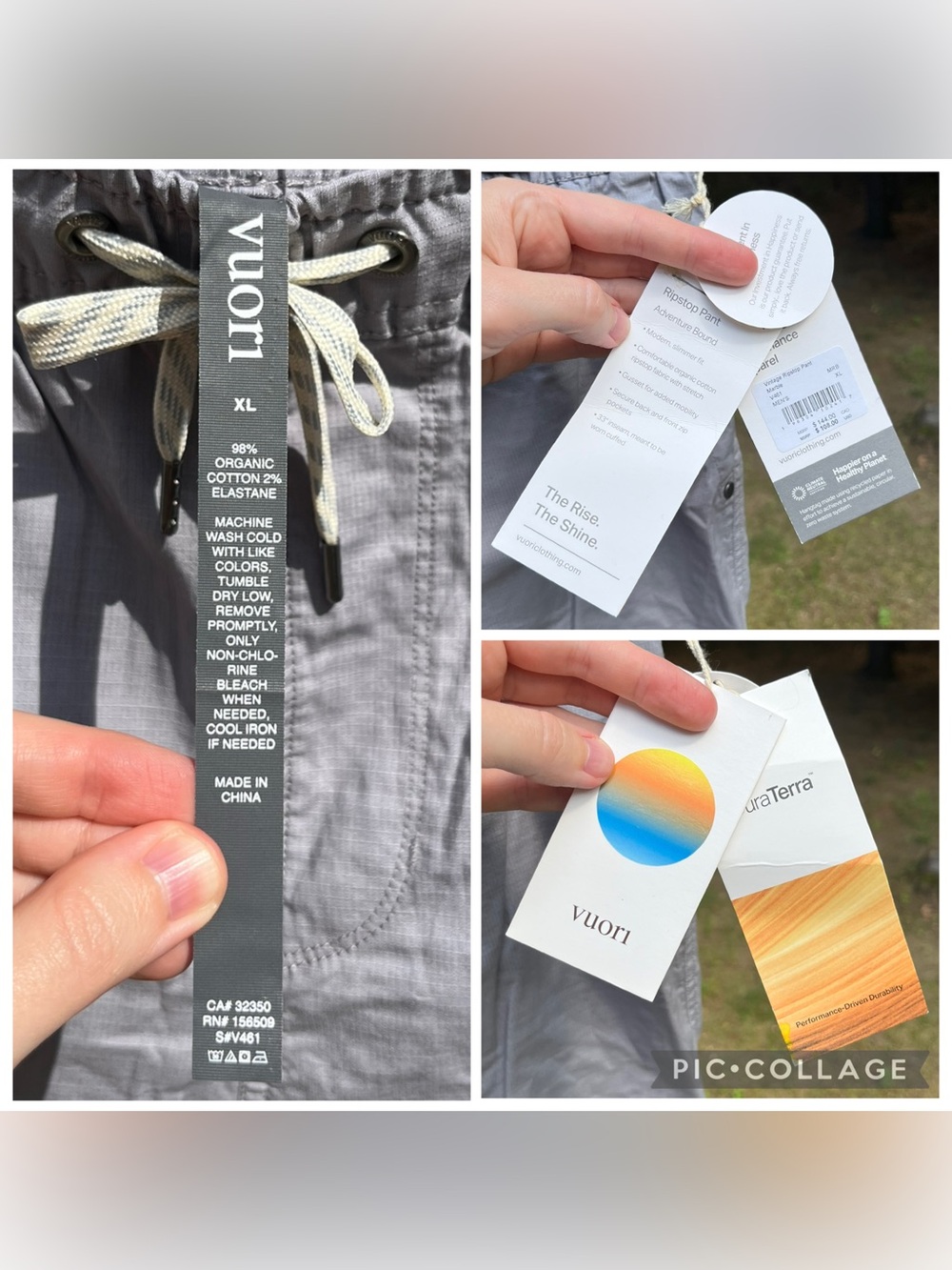 Vuori NWT V461 DuraTerra Ripstop Hiking Pants Light Gray Marble Men’s Size XL - Picture 3 of 9